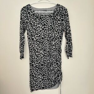 Suzy Shier Black and White Asymmetrical Bodycon Dress